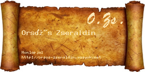 Orsós Zseraldin névjegykártya
